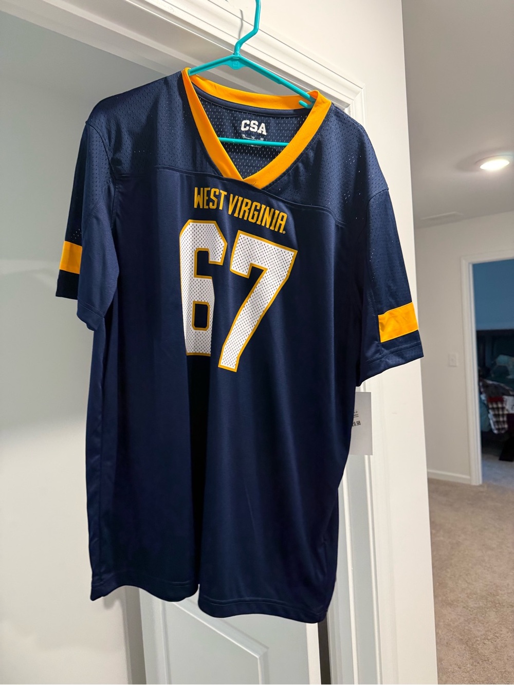 Champion Navy and Gold West Virginia Football Jersey #67